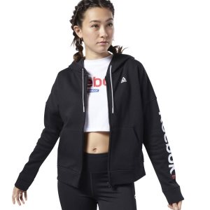 Reebok Training Essentials Full Zip Sweatshirt Damen - Schwarz - DE 672-TDE